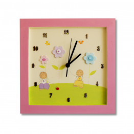 Nursery Girls Wall decor, Girls wall clock, baby flowers wall decal