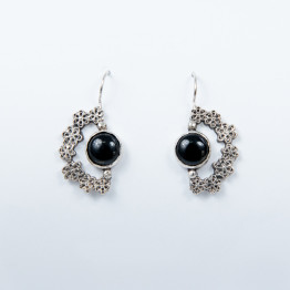 Earring Handmade Sterling Silver With onyx Stone