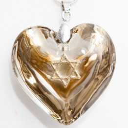 Murano Glass heart with Star of David