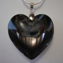 Murano glass black heart necklace
