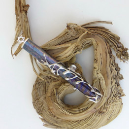 MEZUZAH CASE- Sterling Silver with Glass Tube- no' 2