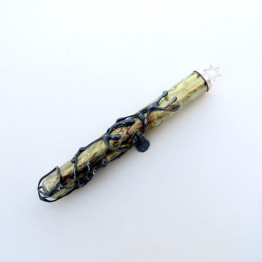 JUDAICA - MEZUZAH CASE- Sterling Silver with Glass Tube- no' 3