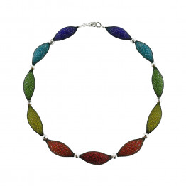 colorful rainbow unique necklace | Silver metal beads necklace | Women's necklace | Statement Jewelry | boho necklace
