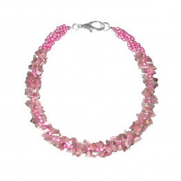 Rose-quartz Pink antique chips stones & pink metallic venice beads necklace | Handmade necklace | Woman's necklace | Statement Jewelry | Unique Jewelry