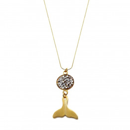 Handmade Gold filled chain, Swarovski & whale tail necklace