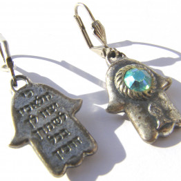 A  gift for someone special blessing hamsa earrings