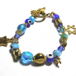 Evil Eye -Star of David-Map of Israel Bracelet Womens jewelry