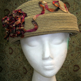 BOHO chic One of a kind Eclectic, elegant Felt Hat,Camel color, Passover/Church, Synagogue, head covering, Fashion Accessories