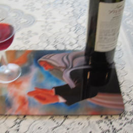 Power of Prayer - Wine Platter For Table & Wall by ArtForWine. Made in Israel by Local Artist #art #coaster #placemat