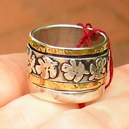 Fig silver gold ring Israeli ring, Kabbalah jewelry Judaica ring, Jewish ring, Made in Israel