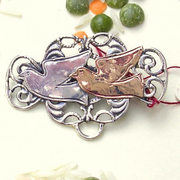  Doves Brooch Kabbalah jewelry Israeli jewelry Judaica jewelry Jewish jewelry Made in Israel jewelry