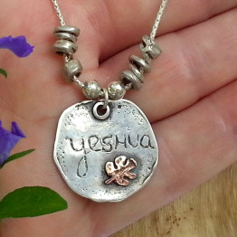 Holy Land inspired Silver Pandora style Yeshua/ Salvation Necklace 