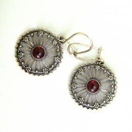 Sterling Silver Earring set with Granite/ Precious stone 