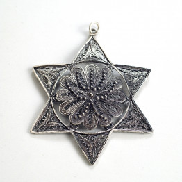 Silver Star of David Necklace Women