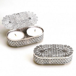 Authentic silver filigree Traveling Candlestick/ Candle Holders