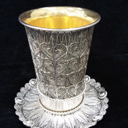 sterling silver kiddush cup and silver plate