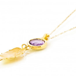 14k Gold Leaf  Pendant